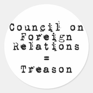 Råd på utrikesförbindelser = Treason Runt Klistermärke