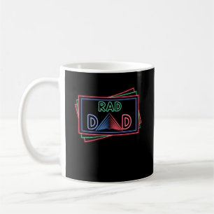 Rad Pappa 1980's Retro Fars dag Neon Färg Kaffemugg