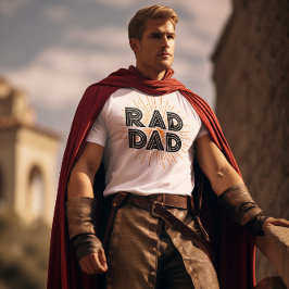Rad Pappa Barn Gift to Far Black Typography T Shirt