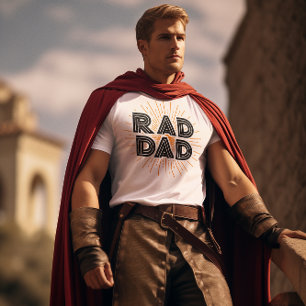 Rad Pappa Barn Gift to Far Black Typography T Shirt