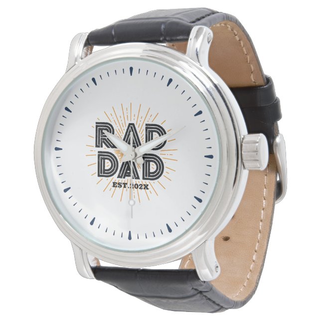 Rad Pappa Barn Gift to Far White Typography Armbandsur (Vinklad)