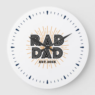 Rad Pappa Barn Gift to Far White Typography Stor Klocka