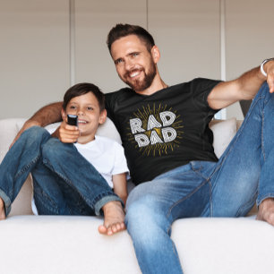 Rad Pappa Barn Gift to Far White Typography T Shirt