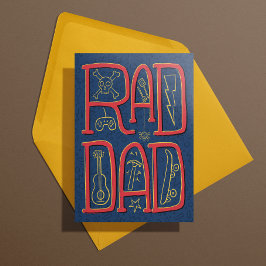 Rad Pappa Blue Doodle Fars dag Greeting Card Kort