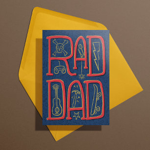 Rad Pappa Blue Doodle Fars dag Greeting Card Kort