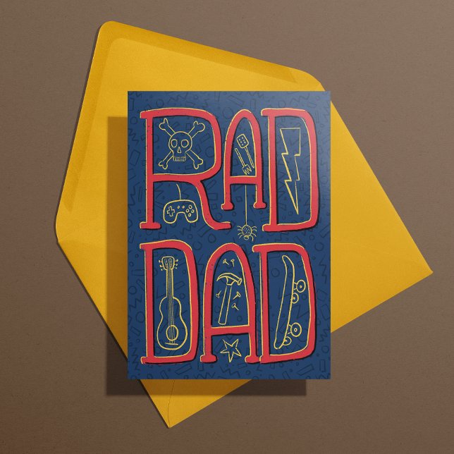 Rad Pappa Blue Doodle Fars dag Greeting Card Kort (Skapare uppladdad)