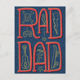 Rad Pappa Blue Doodle Fars dag Vykort
