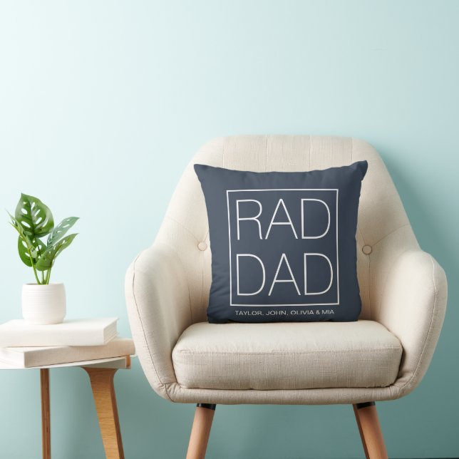 Rad Pappa dammig blå anpassningsbar barn namn mini Kudde (Stol)
