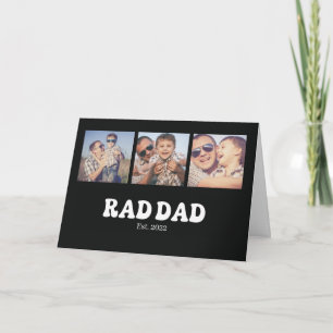 Rad Pappa Est. Retro 3 Foto Vikbart Grattkort Kort