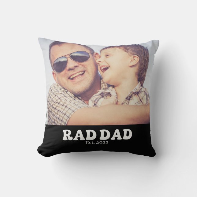 Rad Pappa Est. Retro Foto Kudde (Framsida)