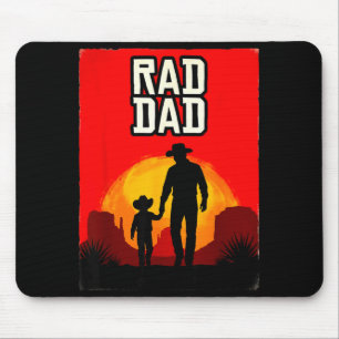 Rad pappa far och son västlig solnedgång musmatta