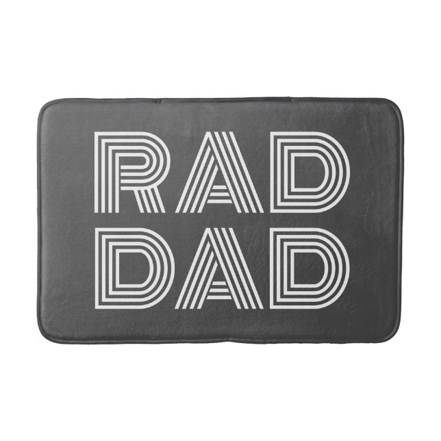 Rad Pappa-grått-återkremodern typografi-roligt Badrumsmatta (Framsidan)