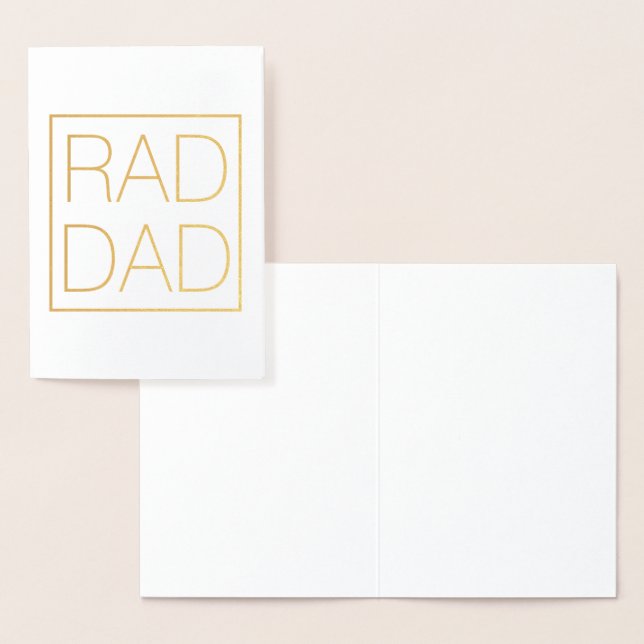 Rad Pappa guld typografi och kvadratisk minimalist Folierat Kort (Display)