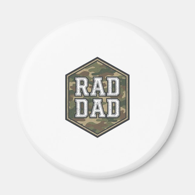 Rad Pappa Kamouflage Hexagon Vintage Gravyr Design Magnet (Framsidan)