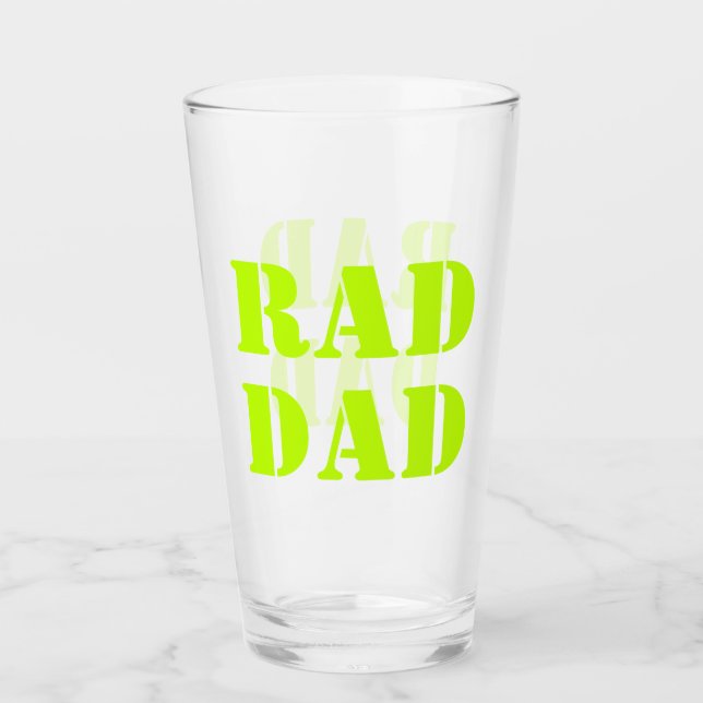 Rad Pappa neon grönt  modern typografi coola Glaskopp (Framsida)
