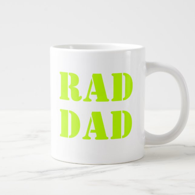 Rad Pappa neon grönt  modern typografi coola Jumbo Mugg (Höger)