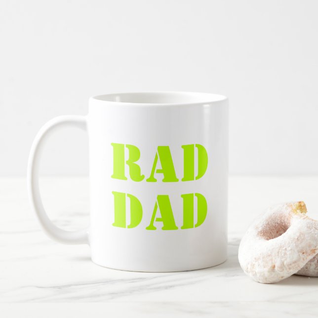 Rad Pappa neon grönt  modern typografi coola Kaffemugg (Med munk)