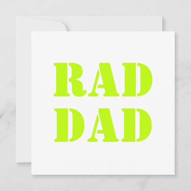 Rad Pappa neon grönt, vitt modernt typografiskt ko (Framsida)