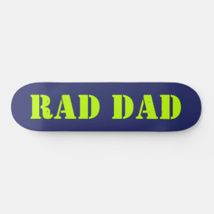 Rad Pappa nyon grönt marinblå modern typografi Mini Skateboard Bräda 18,5 Cm