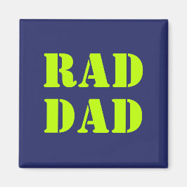 Rad Pappa nyon grönt marinblått modernt typografi Magnet
