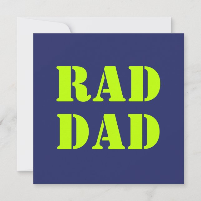 Rad Pappa nyon grönt - modernt typografiskt kort (Framsida)