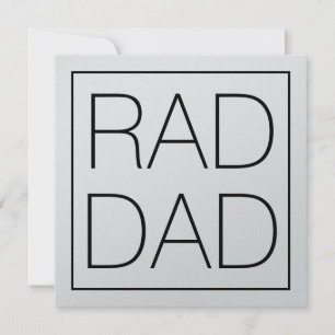 Rad Pappa svarttypografi, kvadratisk minimalist, m Kort
