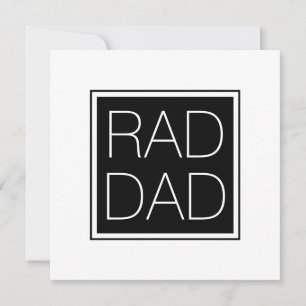 Rad Pappa svartvit minimalistisk typografi, modern Kort