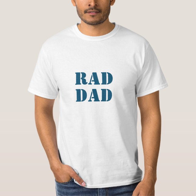 Rad Pappa vit och tealblått modern typografi coola T Shirt (Framsida)