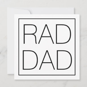 Rad Pappa, vit svart fyrkantsminimalist, modern Kort