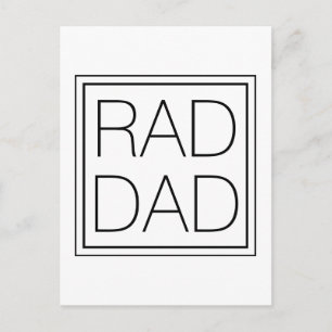 Rad Pappa vit svart minimalistisk typografi modern Vykort