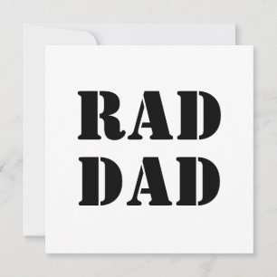 Rad Pappa, vitt och svart modernt typografiskt kor