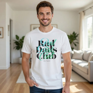 Rad Pappaklubben Modern Teal Typografi Personlig T Shirt
