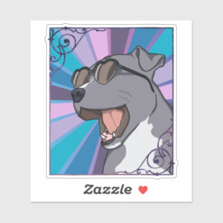 Rad Pit Bull Wearing Sunglass Klistermärken