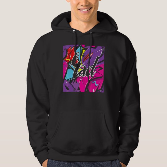 Rad Psychedelic Design I Kärlek 80-talet Hoodie (Framsida)