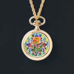 Rad Rad Ro Women's Necklace Armbandsur<br><div class="desc">Bakgrundsbilden är en grå hett, fractal-glöd med förbränning av finger energi. Ovanför denna matematiska manifestation växer Rad Rad Ro med sin gloria av centrakoner som är en symbol för skönhet, mystik, makt och passion. Du och andra runt omkring dig kan bli bestrålade av sin kraft. Men på ett bra sätt....</div>