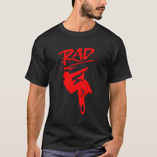 Rad Radical Bmx Bike Redesign Graffiti Gnarly Retr T Shirt (Framsida)