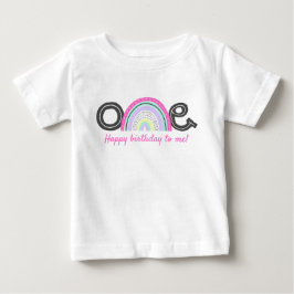 Rad Rainbow Flickas 1-års födelsedagsfest Söt ETT T Shirt