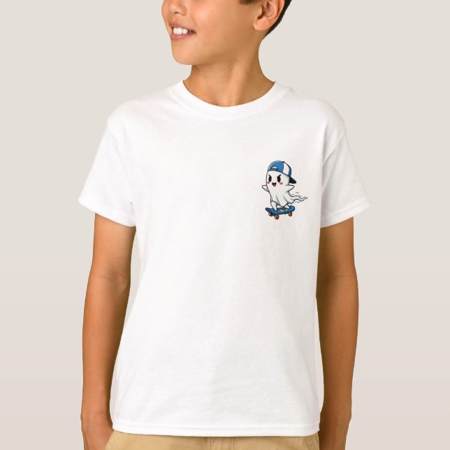 Rad Skater Ghost Kids T Shirt (Framsida)
