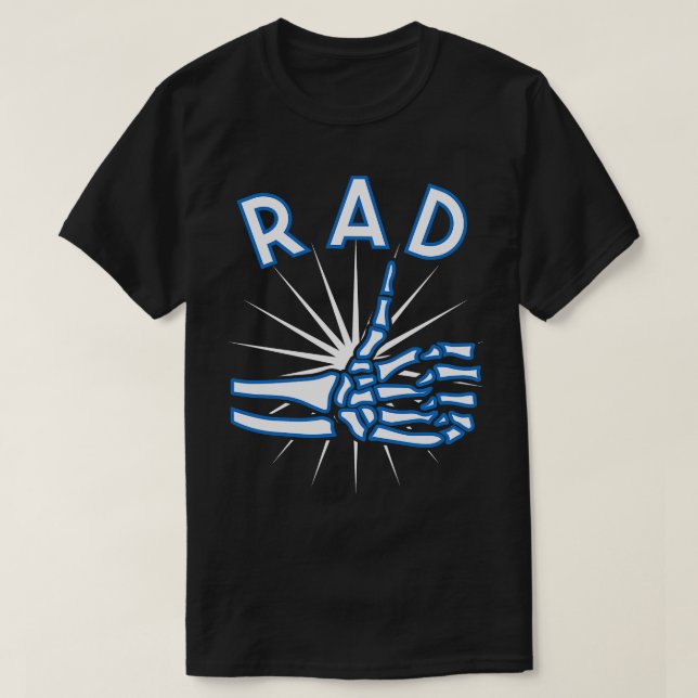 Rad Skeleton Radiology Technician Thumb XRay Coola T Shirt (Design framsida)
