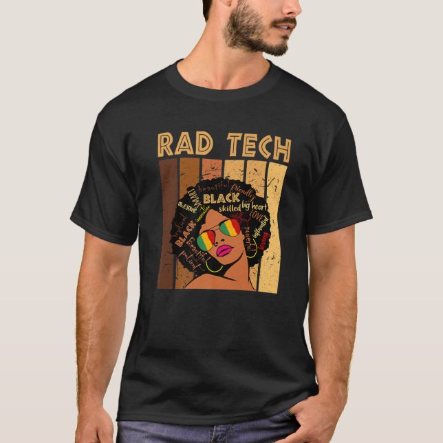 Rad Tech Afro African American Women Black History T Shirt (Framsida)