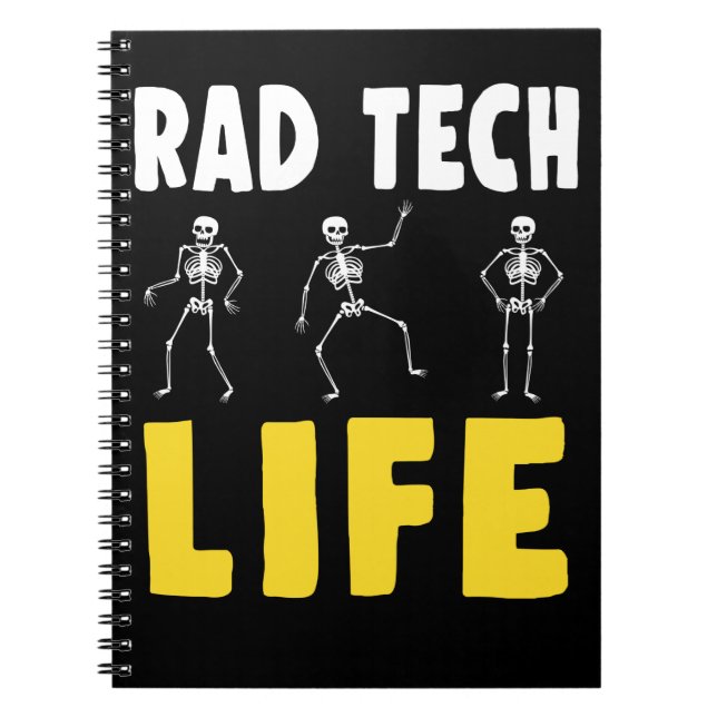 Rad Tech Humor Skeletons Xray Radiology Anteckningsbok (Framsidan)