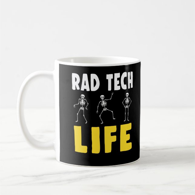 Rad Tech Humor Skeletons Xray Radiology Kaffemugg (Vänster)