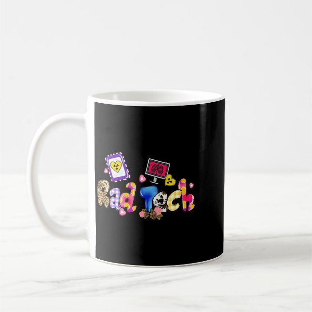 Rad Tech Leopard Rolig Rad Tech-gåvor Ärmfri Kaffemugg (Vänster)