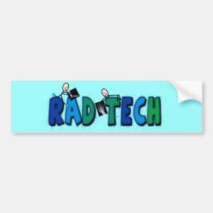 Rad-Tech med stick figurer och röntgenstråledesign Bildekal