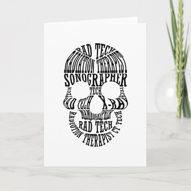 Rad Tech Skull-teknikern Xray Radiology Tech Kort (Framsida)