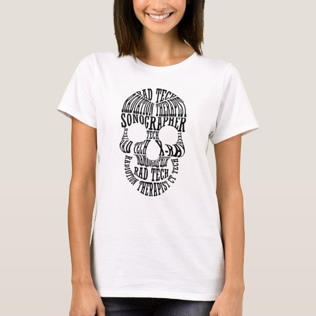 Rad Tech Skull-teknikern Xray Radiology Tech T Shirt (Framsida)