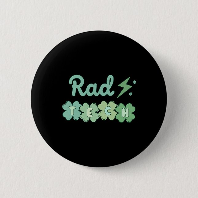 Rad Tech St patricks day Xray Irish Lucky Radiolog Knapp (Framsida)