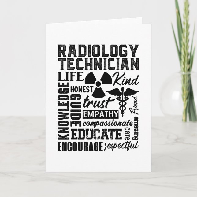 Rad Tech Technolog Xray Radiology Technician Kort (Framsida)
