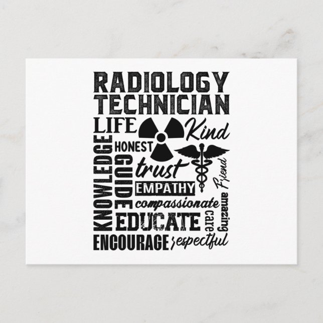 Rad Tech Technolog Xray Radiology Technician Vykort (Framsida)