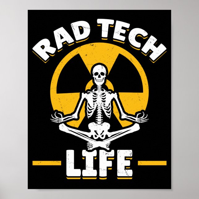 Rad Tech Yoga Skeleton Xray Radiology Poster (Framsidan)